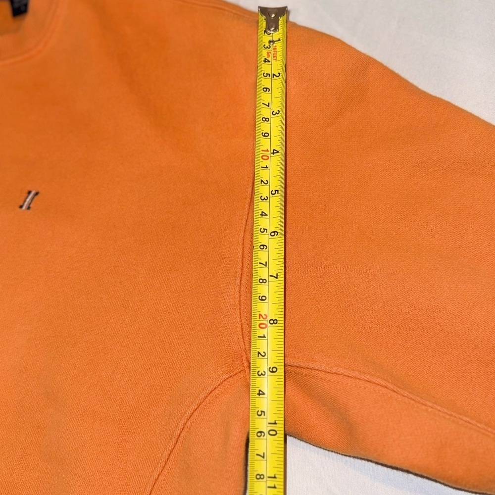 Izod Men’s Orange Crewneck Long Sleeve Sweatshirt Pullover With Logo Size Large - Picture 10 of 16